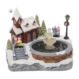 Fontaine à eau illuminée pour décor de Noël
