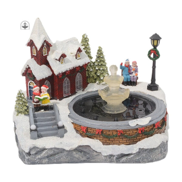 Fontaine à eau illuminée pour décor de Noël