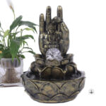Fontaine Bouddha main de Bouddha, décor zen pour intérieur