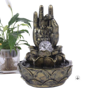 Fontaine Bouddha main de Bouddha, décor zen pour intérieur