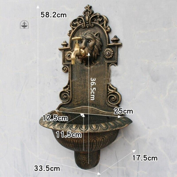 Fontaine en pierre lion pour ambiance extérieure