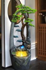 Fontaine ovale avec lumière LED pour ambiance relaxante