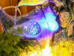 Fontaine lumineuse à LED, design ovale élégant