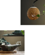 Décoration extérieure avec fontaine de style zen