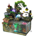 Fontaine en résine pour aquarium décoratif