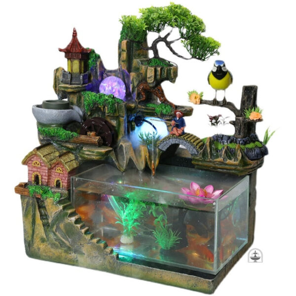 Fontaine en résine pour aquarium décoratif