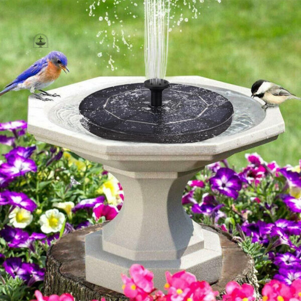 Fontaine solaire avec LED pour jardin