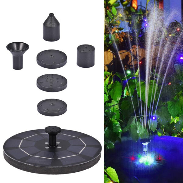 Fontaine à eau solaire avec éclairage LED pour l'extérieur