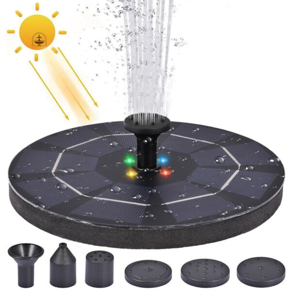 Accessoire de jardin : fontaine solaire LED design moderne