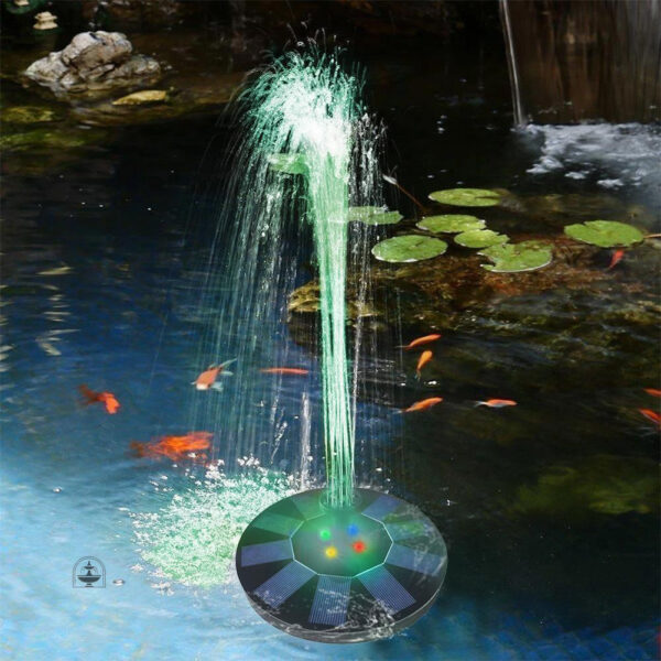 Fontaine solaire pour jardin, design lumineux et décoratif
