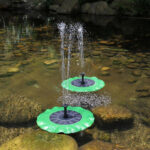 Élément décoratif de jardin avec fontaine solaire nénuphar
