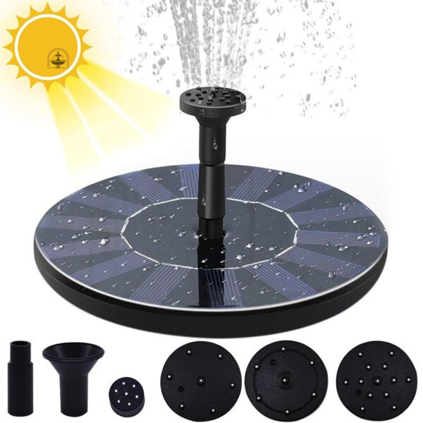 Système de fontaine solaire adapté aux petits bassins de jardin
