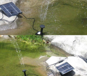 Fontaine de jardin alimentée par énergie solaire