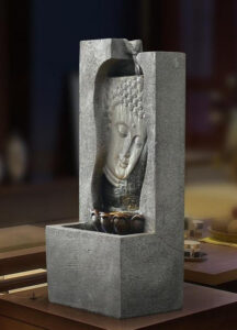 Décoration zen avec fontaine Bouddha en résine