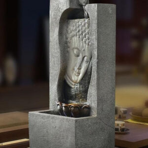 Décoration zen avec fontaine Bouddha en résine
