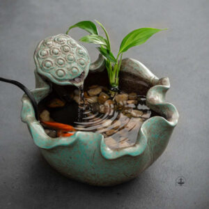 Décoration intérieure avec fontaine zen pour relaxation
