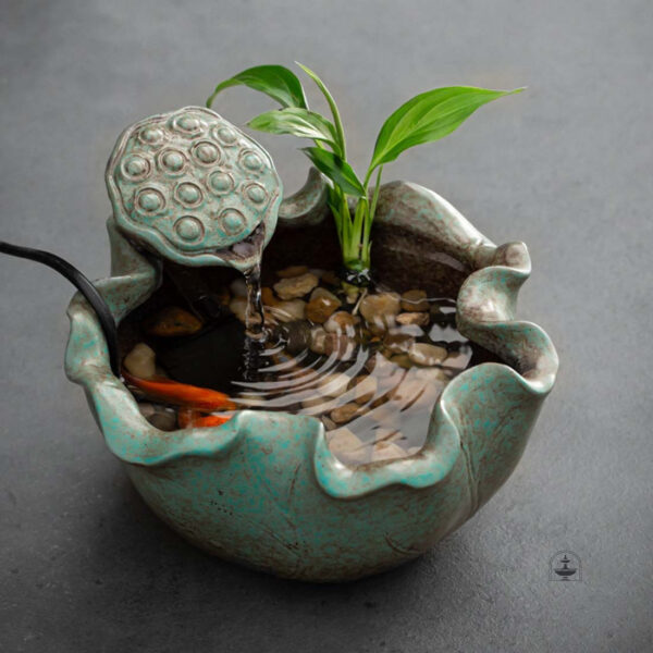 Décoration intérieure avec fontaine zen pour relaxation