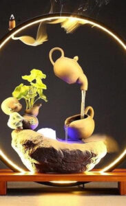 Fontaine zen lumineuse pour intérieur élégant