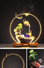 Fontaine zen avec LED pour créer une atmosphère sereine