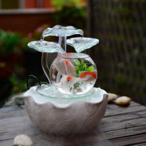 Fontaine zen en verre pour une ambiance relaxante