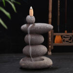 Fontaine zen galet pour encens, ambiance relaxante