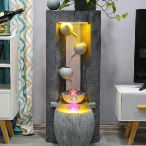 Décoration intérieure avec fontaine zen élégante