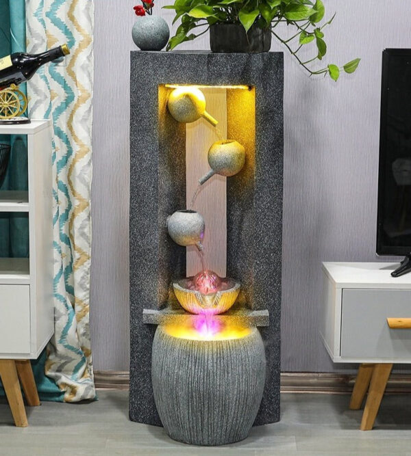Décoration intérieure avec fontaine zen élégante