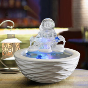 Fontaine zen en verre pour une ambiance apaisante