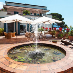 Fontaine solaire lumineuse pour piscine et jardin