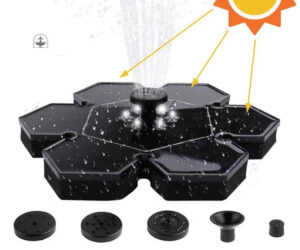 Décoration de jardin avec fontaine solaire illuminée