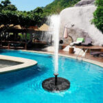 Fontaine solaire pour piscine, décoration de jardin éco-responsable