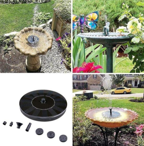 Fontaine de jardin solaire, animation aquatique naturelle