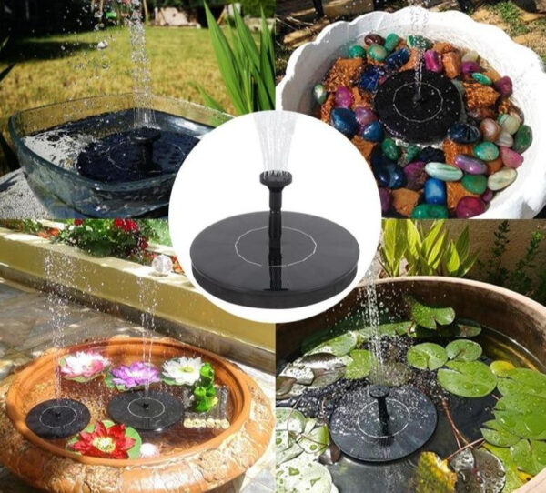 Fontaine solaire ronde pour jardin
