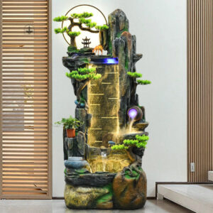 Fontaine lumineuse zen avec éclairage apaisant