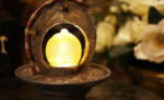 Fontaine zen avec éclairage doux pour ambiance relaxante