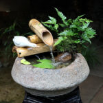 Petite fontaine zen en bambou pour relaxation