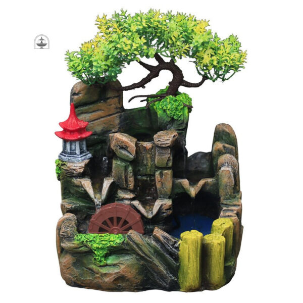 Accessoire décoratif : petite fontaine avec lumière